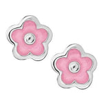 PASTICHE STERLING SILVER 5mm PINK FLOWER STUD EARRINGS CE807PNK