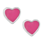 PASTICHE STERLING SILVER 5mm PINK HEART STUD EARRINGS CE976PNK