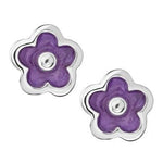 PASTICHE STERLING SILVER 5mm PURPLE FLOWER STUD EARRINGS CE807PUR