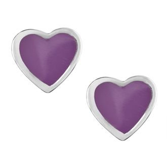 PASTICHE STERLING SILVER 5mm PURPLE HEART STUD EARRINGS CE976PUR