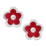PASTICHE STERLING SILVER 5mm RED FLOWER STUD EARRINGS CE807RD