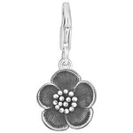 PASTICHE STERLING SILVER 14mm PANSY HOOKED ON CLIP CHARM PENDANT QC013