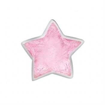 STERLING SILVER PASTICHE PETITE BABY PINK WISHING STAR BEAD CHARM -XE033PI