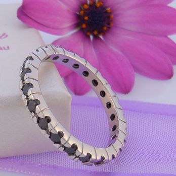 PASTICHE STERLING SILVER JET BLACK CZ ETERNITY RING -R582JCZ