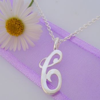 ALPHABET INITIAL CHARM STERLING SILVER 45CM NECKLACE LETTER C -NLET_SS_HR2992C