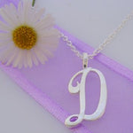 ALPHABET INITIAL CHARM STERLING SILVER 45CM NECKLACE LETTER D -NLET_SS_HR2992D
