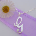 ALPHABET INITIAL CHARM STERLING SILVER 45CM NECKLACE LETTER G -NLET_SS_HR2992G