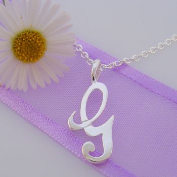 ALPHABET INITIAL CHARM STERLING SILVER 45CM NECKLACE LETTER G -NLET_SS_HR2992G