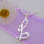 ALPHABET INITIAL CHARM STERLING SILVER 45CM NECKLACE LETTER L -NLET_SS_HR2992L
