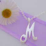 ALPHABET INITIAL CHARM STERLING SILVER 45CM NECKLACE LETTER M -NLET_SS_HR2992M