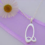 ALPHABET INITIAL CHARM STERLING SILVER 45CM NECKLACE LETTER Q -NLET_SS_HR2992Q