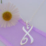ALPHABET INITIAL CHARM STERLING SILVER 45CM NECKLACE LETTER X -NLET_SS_HR2992X