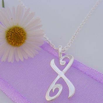 ALPHABET INITIAL CHARM STERLING SILVER 45CM NECKLACE LETTER X -NLET_SS_HR2992X