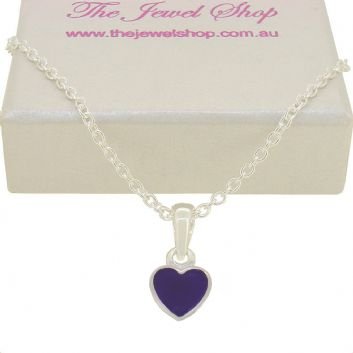 PASTICHE STERLING SILVER PURPLE LOVE HEART CHARM NECKLACE