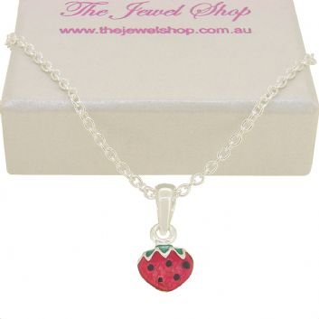PASTICHE STERLING SILVER STRAWBERRY CHARM NECKLACE
