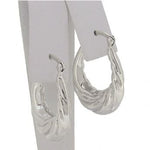 STERLING SILVER 19mm TAPERED TWIST DESIGN HOOP EARRINGS