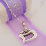 STERLING SILVER 19mm MOTHER BABY CHILD CHARM NECKLACE -NLET_SS_925-93-923-686
