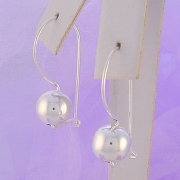 STERLING SILVER 9mm EUROBALL EARRINGS ER-SS-925-54-706-10212