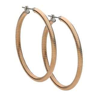 PASTICHE WOMENS STEEL 45mm ROSE HOOP EARRINGS E791RG