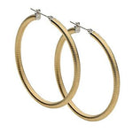 PASTICHE WOMENS STEEL 45mm YELLOW HOOP EARRINGS E791YG