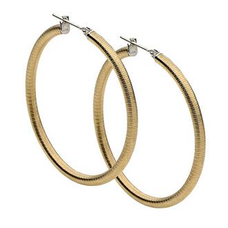 PASTICHE WOMENS STEEL 45mm YELLOW HOOP EARRINGS E791YG