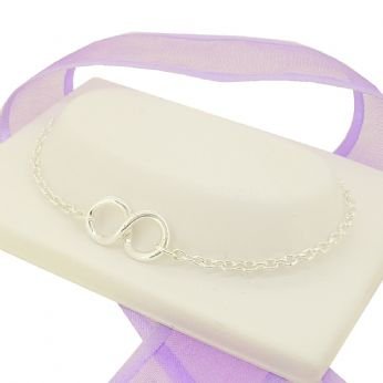 STERLING SILVER 18mm INFINITY SYMBOL DESIGN CHARM PENDANT BRACELET
