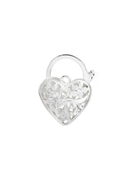 Sterling Silver Filigree Heart Padlock - Jewellery making