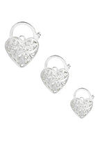 Sterling Silver Filigree Heart Padlock - Jewellery making