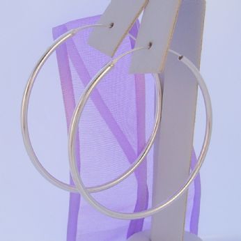 STERLING SILVER 50mm GYPSEY HOOP EARRINGS -ER_H_SS_925-2-22-34