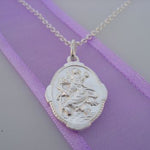 STERLING ST CHRISTOPHER TRAVEL SAINT CHARM NECKLACE - NLET_SS_HR2115