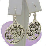 STERLING SILVER 20mm TREE OF LIFE SAFETY HOOK EARRINGS -ER_CHARM_HOOK_SS_20mmTOLswirl