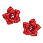 PASTICHE STERLING SILVER 10mm RED ROSE CHARM STUD EARRINGS MEO13RD