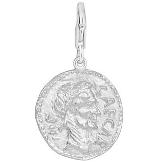PASTICHE STERLING SILVER 21.5mm COIN HOOKED ON CLIP CHARM PENDANT QC118