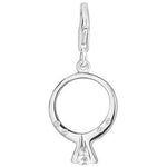 PASTICHE STERLING SILVER CZ ENGAGEMENT RING HOOKED ON CLIP CHARM PENDANT QC058CZ