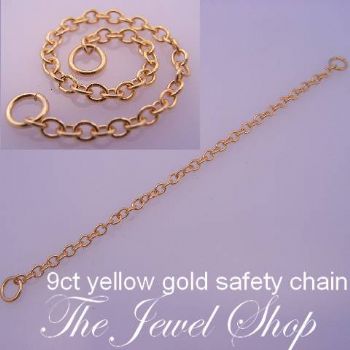9CT YELLOW GOLD 1.4mm CABLE SAFETY CHAIN -FINDING_9CT_SC_CA40