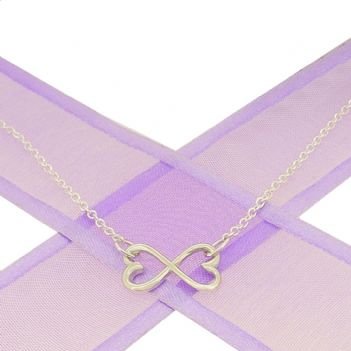 STERLING SILVER 15mm HEART INFINITY SYMBOL DESIGN CHARM PENDANT NECKLACE