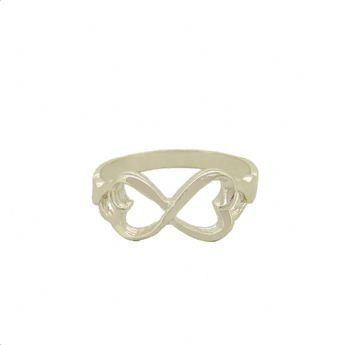 STERLING SILVER HEART INFINITY SYMBOL DESIGN CHARM RING