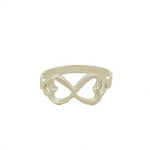 STERLING SILVER HEART INFINITY SYMBOL DESIGN CHARM RING