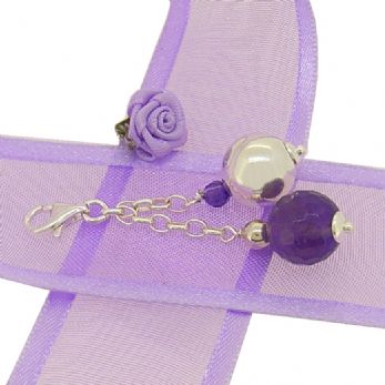 STERLING SILVER METHYST CLIP ON CHARM KB-10mmAMETH