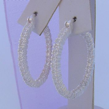 29MM STERLING SILVER CZ PAVE HOOP EARRINGS -ER_JC-29mm