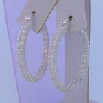 29MM STERLING SILVER CZ PAVE HOOP EARRINGS -ER_JC-29mm