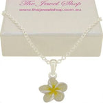 PASTICHE STERLING SILVER FRANGIPANI FLOWER CHARM NECKLACE