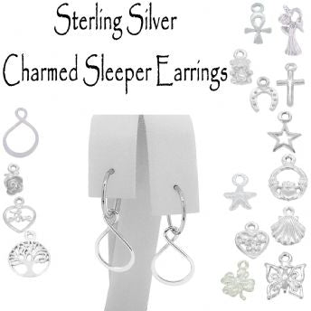STERLING SILVER CHARMED SLEEPER EARRINGS