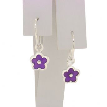 STERLING SILVER PASTICHE CHARM SLEEPER EARRINGS