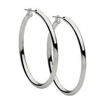 PASTICHE WOMENS POLISHED STEEL 45mm HOOP EARRINGS E789