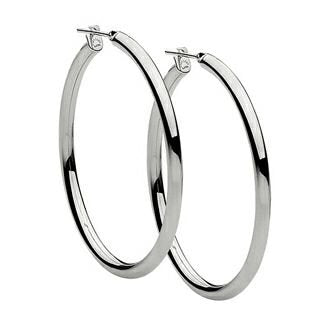 PASTICHE WOMENS POLISHED STEEL 45mm HOOP EARRINGS E789
