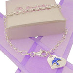 STERLING SILVER 12mm HEART BLUBIRD BELCHER BRACELET -BLET_SS_BO1-H12D-B