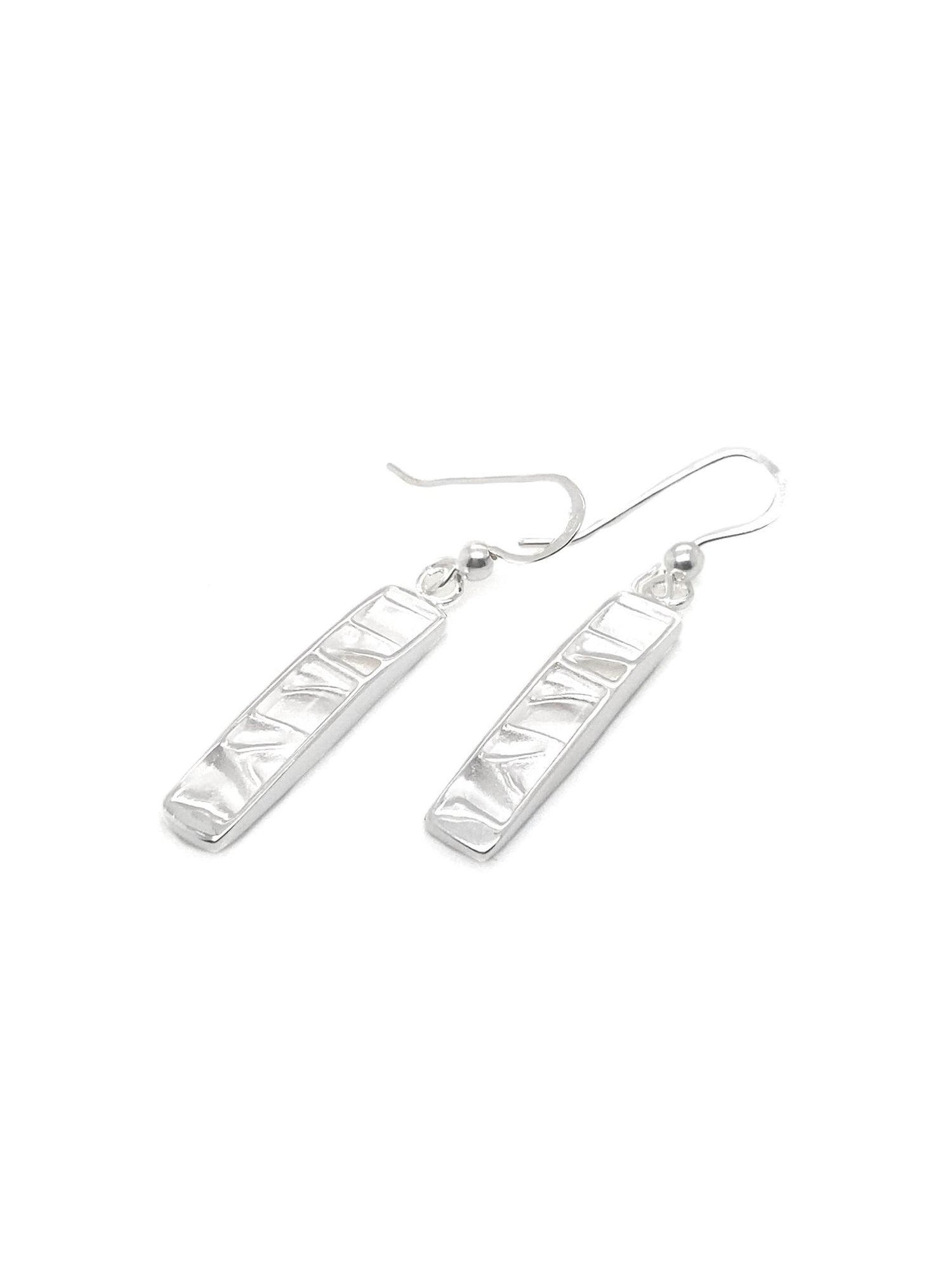 Waves of Love Sterling Silver 5mm X 25mm Rectangle Hook Earrings
