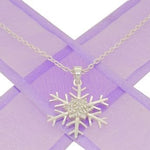 STERLING SILVER 19mm CZ SNOWFLAKE CABLE NECKLACE 45cm NLET-19mmCZ-CA40