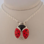 PASTICHE STERLING SILVER 13mm RED LADYBUG LADYBIRD CHARM PENDANT NECKLACE P777CZRD